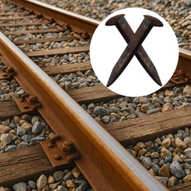 Railroad Spike, 20 Pcs Carbon Steel, Rusty Hammerhead Design, Vintage Industrial Style, Quality Metal for Tent Stakes, Art Projects, Forging Practice