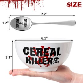 Nefelibata Cereal Killer Bowl and Spoon Set 23 oz Christmas Man's Birthday Retirement Engraved Funny Gift Box Basket for Him Papa's Grandfather's Uncle's Friend's Present Set of 2