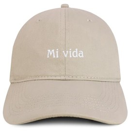 Trendy Apparel Shop Mi vida Embroidered Cotton Low Profile Dad Hat - Stone