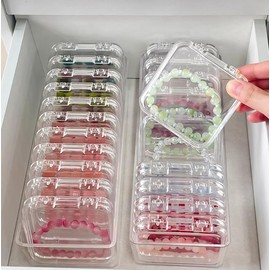 Minicoco Acrylic Jewlery Box 12 Pcs Small Storage Boxes Small Jewellery Box for DIY Art, False Nails, Jewellery Necklace, Earring, Bracelet, Braceletand More Small Items Jewelry Travel Case
