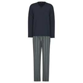 CALIDA Relax Imprint Men's Long Pyjamas, Blue Night