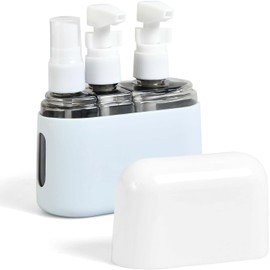 Botella de Viaje Silicona Transparente 3 en 1 Set Contenedores de Artículos de Tocador de Viaje Kits de Accesorios de Avión para Champú Acondicionador Loción Líquida TSA Aprobó BPA Free