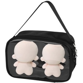 MuGaoDee Plush Pouch, 7.9 inches (20 cm), Sewn Pouch, 3 Way, Plush Bag, Clear Pouch, Large Bag, Pushing Pouch, 2 Pieces, Landmines, Events, Plush Carrying Bag, Transparent PVC, Dustproof, Waterproof