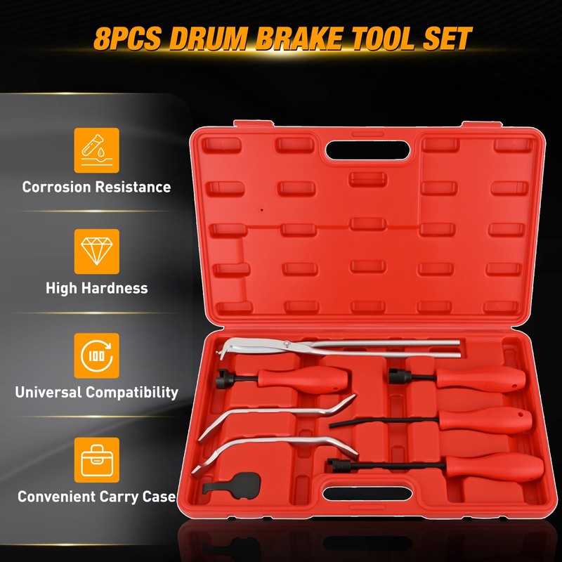 GOOACC 8PCS Drum Brake Tool Kit, Brake Tool Set with