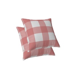 ggaimwf Cushion Checked Pastel Gingham Cushion Covers Blushing Pink Tartan Chair Cushion Farmhouse Cushion Cover for Bed Couch Living Room Outdoor Garden Patio 40 x 40 cm Set of 2