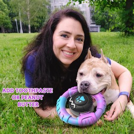 VRTOP Dog Toys for Aggressive Chewers Large Medium Breed, Indestructible Squeaky Dog Chew Toys to Keep Them Busy, Nylon Rubber Interactive Tough Toys for Dogs