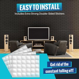 Sound Proof Foam Panels, Kuchoow 12 Pack Acoustic Panels 1" X 12" X 12" Sound Absorbing Noise Cancelling Wall Panels for Studio/Living Room/Bedroom Soundproofing(Come with Adhesive Sticker)