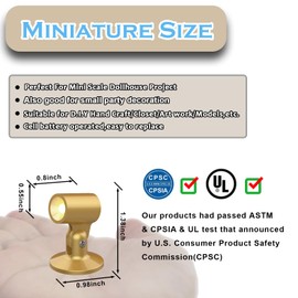 Suzeyar Miniature LED Lamp,Tiny Spot Lights with Magnet Base,Battery Operated LED Lights,Wireless Miniature Spot Light for Artwork Painting,Dollhouse Lighting,DIY Hand Craft and Diorama (Golden)