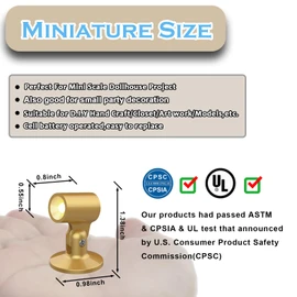 Suzeyar Miniature LED Lamp,Tiny Spot Lights with Magnet Base,Battery Operated LED Lights,Wireless Miniature Spot Light for Artwork Painting,Dollhouse Lighting,DIY Hand Craft and Diorama (Golden)