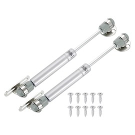 sourcing map 2Pcs Lid Support Hinges, 6 Inch 80N Gas Struts Soft Close Folding Lid Stay Hinges Lift Support Slow Lowering Pneumatic Lid Buffer for Cabinet Closet Wardrobe, Silver