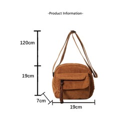 SimplCharm Women's Crossbody Bag Cute Corduroy Shoulder Bag Fashion Aesthetic Small Wallet Bag Adjustable Strap (brown)