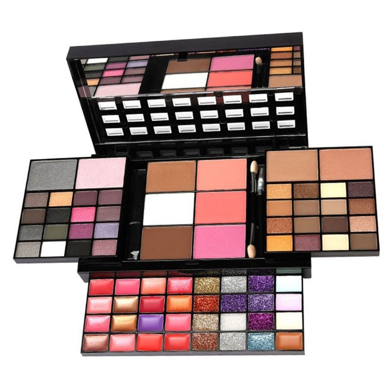 74 Colors Eye Shadow Kit Lip Gloss Eyeshadow Blusher High