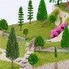 MOMOONNON 25pcs Model Trees Model Train Scenery Mixed Miniature Trees