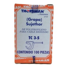 Grapa Sujetador De Polipropileno Para Cable Redondo 100 Pzs                                                                                           