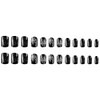 Snowflake Press on Nails Christmas Short Square Fake Nails, Black