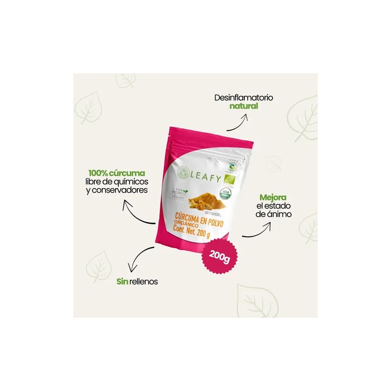 Cúrcuma En Polvo Superfood Leafy 200 Gr