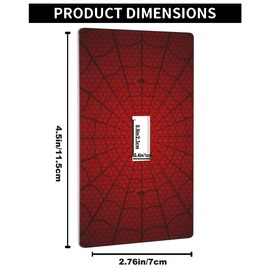 Pznen Red Spider Web Light Switch Cover Hero Theme Single Toggle Wall Plate 1 Gang Switchplate for Men Cave Teen Boys Bathroom Bedroom Wall Decor 4.5"x 2.76"