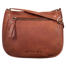 STILORD 'Samira' Handtasche Leder Frauen zum Umhängen Vintage Umhängetasche für Damen-Tasche Abendtasche Elegante Echtleder Tasche, Farbe:texas - braun