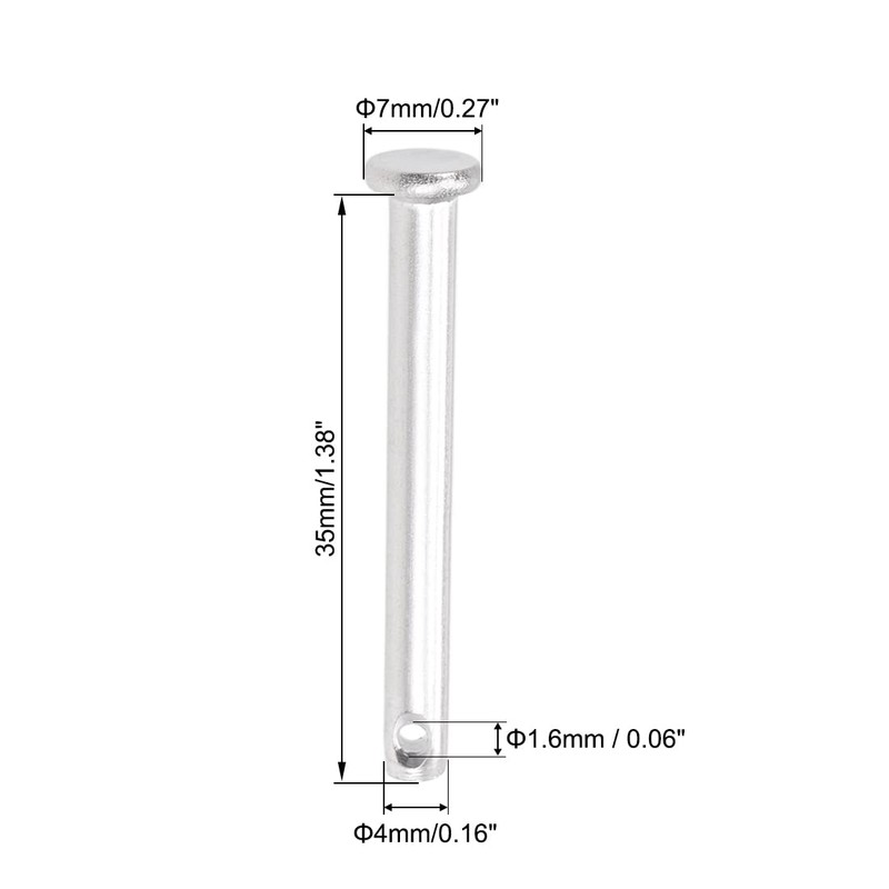 sourcing map Single Hole Clevis Pins - 4mm X 35mm