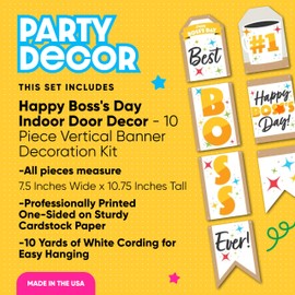 Big Dot of Happiness Happy Boss’s Day - Hanging Paper Door Banners - Vertical Door Banners - Indoor Door Banner - Paper Door Banners - Wall Decoration Kit- Indoor Decorations - Party Decorations