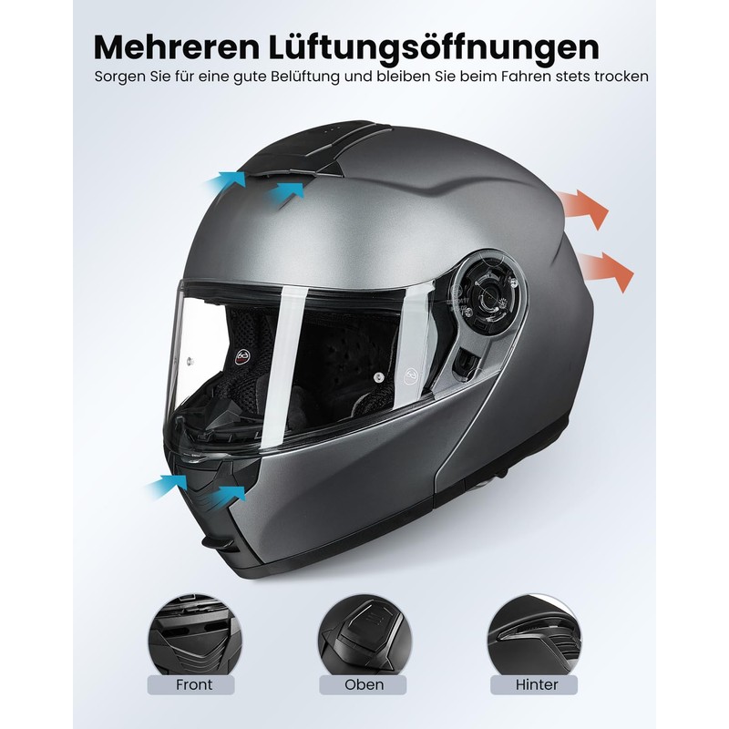 ILM ECE22.06 Model 159 Flip-Up Motorcycle Helmet Full-Face Helmet Double