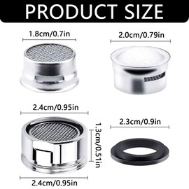 3Pcs Wear-Resistant Tap Aerator 24mm Male Tap Aerator Anti Splash Kitchen Sink Aerator Replacement Water Saver Tap Filter for Sink Taps