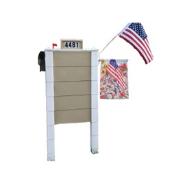 Custom Design Products Mailbox Protector - Pre-Assembled, No Dig, Keep Safe from Snowplow, Made in USA (Tan)