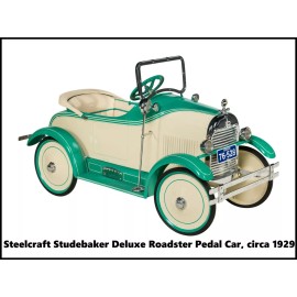 Steelcraft Pedal Cars NEW Metal Sign: Studebaker Deluxe Roadster, Circa 1929