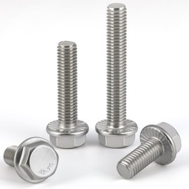 Krysay 15Pcs M8-1.25 x 40mm Flanged Hex Head Bolts,External Flange Hex Drive Screws,304 Stainless Steel 18-8 Fully Threaded