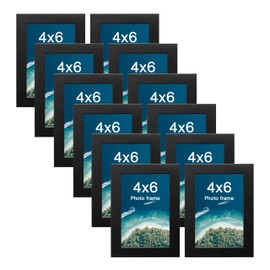 FrameWorks Value 12-Pack 4” x 6” Classic Black Gallery Style Picture Frames