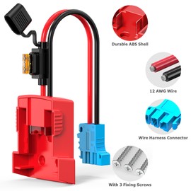 Power Wheels Adapter for Milwaukee M18 Battery Adapter, 18V Power Wheels Battery Conversion Upgrade Kit with Fuse Holder, Wire Harness Connector and 3 PCS 40Amp Fuses for Peg-Perego Kids Ride-on Toy