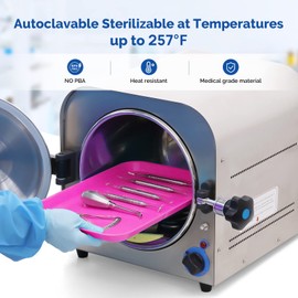 JMU Pink Dental Trays Autoclavable Plastic Instruments Trays Procedure Flat Trays 13.25" X 9.75", Size B