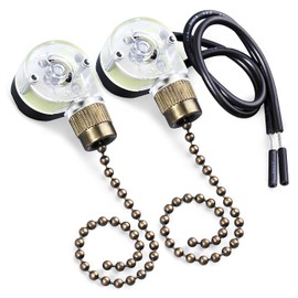 Dotlite 2Pack Ceiling Fan Pull Chain Light Switch Zing Ear ZE-109, Bronze