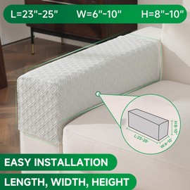 OHSIO Couch Cover, Stretch Sofa Cover, Soft Seat Cushion Covers Washable, Sectional L Shape Sofa Slipcover, Wear Stain Resistant Pet Friendly Furniture Protector for Home (1 Armrest Cover, Light Gray)