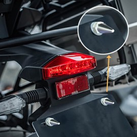 Temzzer Spike Number Plate Screws Car License Plate Bolt Holders Anti-Theft Car Frame Fasteners for Most Motorcycle (Silver)