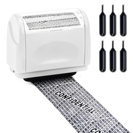 White Roller Stamps for Identity Protection Kit, CoiTek Wide Roller Theft Stamp with 6Pcs Refill Include, Security Privacy Stamp Protector for Anti-theft
