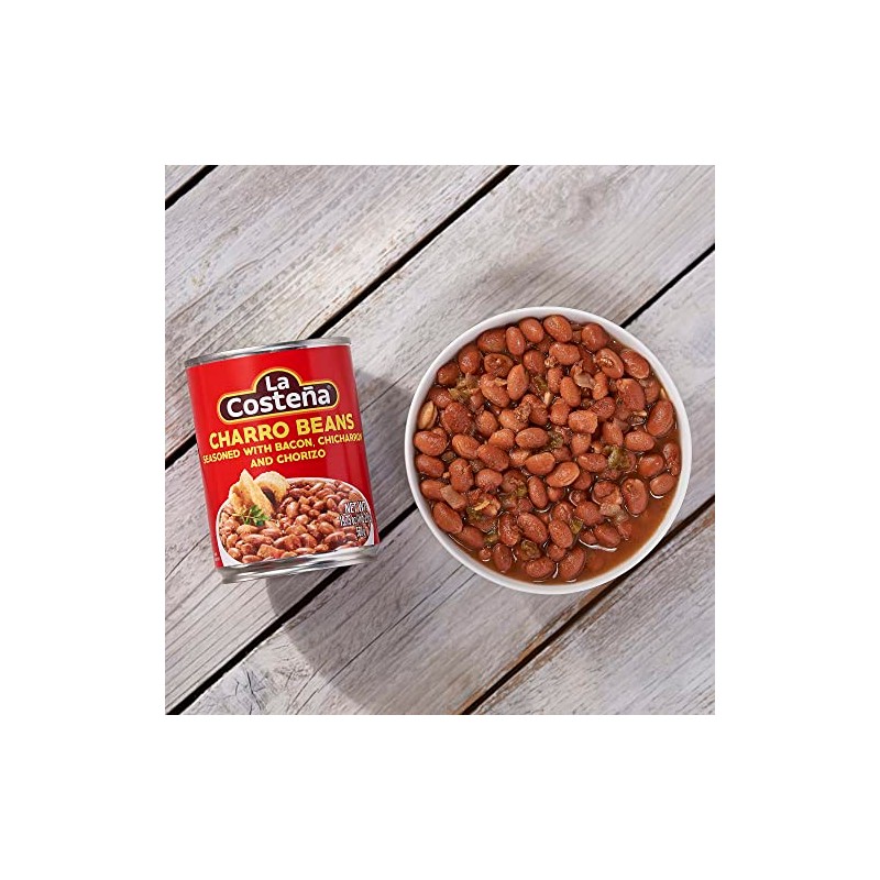 La Costeña Charro Beans - Ready-to-Eat Canned Pinto Beans with