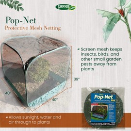 Gardeneer by Dalen Pop-Net Portable Protective Enclosure – Lightweight and Weatherproof – Easy DIY Installation – Safeguard Your Plants Against Garden Pests - 40" x 40" x 39".