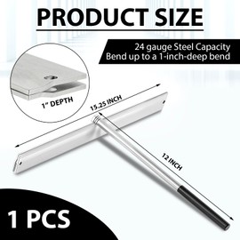 Yaocom 15.25 Inch Sheet Metal Folding Hemming Tool Steel Metal Bender Standing Seam Roofing Tool for HVAC Duct Roofing Panels Bending Forming, Folds up to 24 Ga Steel 1" Depths(Silver)