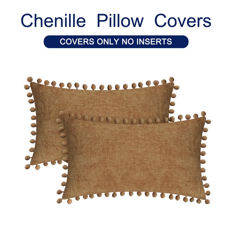 CaliTime Throw Pillow Covers Decorative 20 X 12 Inches Pack