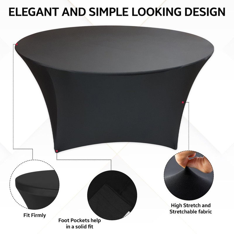 Trimming Shop Spandex Tablecloth 5ft Round Shape Dry Bar Stretchable