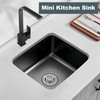 Black Kitchen Sink 13 Inch Undermount Single Bowl Workstation Sink,