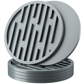 Silicone Coasters for Drinks, AUPTIM Drink Coasters Set of 6, Cup Coasters for Coffee Table, Cup Mat Drink Coasters for Tabletop Protection, Cool Home Decor, 4" Grey Coasters for Desk, Porta Vasos