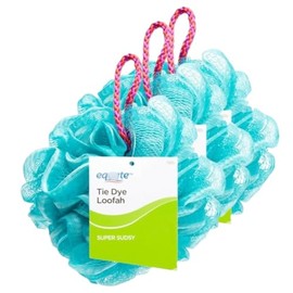 Women's Loofah Bath Sponge Body Scrubber, Tie Dye, Color May Vary, for Bath & Shower - for Best Results, Replace Every 30 Days, Best for Dry Skin, Pack of 3