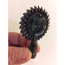 Finial Showcase Antique Brass Smokey Topaz  Finial  Decoration High Quality All Metal Beautiful.