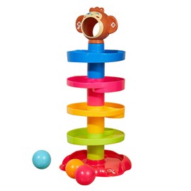 Srliya Baby Ball Drop Ball Drop and Roll Swirl Tower Safe Bright Colours Educational Sense Training Home Baby Ball Drop Toy for Toddlers