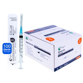 100 Pack 3mL Nanocine Disposable Sterilized 23G 1 Inch, Leur Lock
