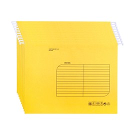 SOYIRI Hanging File Folder, A4 Suspension Files Holder, Hang Folder, Filing Cabinet Suspension File with Tab and Label for School Home Office, Yellow, 25 Pack