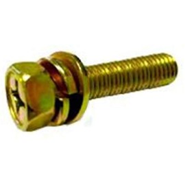 25 M6-1.0 x 10mm Phillips Hex Head SEMS Screw Class 8.8