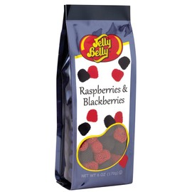 Jelly Belly Raspberries and Blackberries, Jell Confection Candies with Non-Pareil Candy "Seeds", 6 Ounce Gift Bag